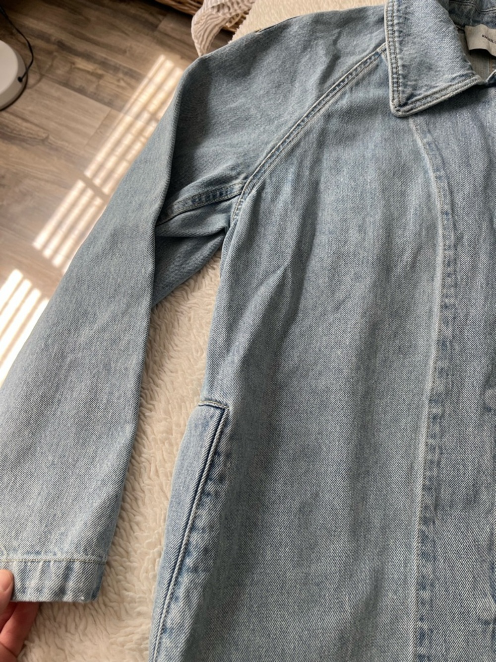 Rachel Comey Light Blue Denim Trench Coat - Picture 4 of 9
